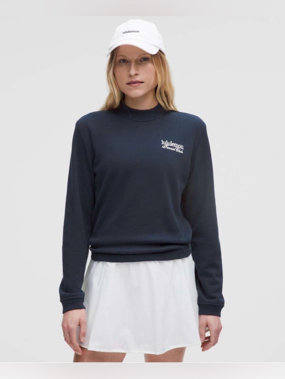 NWT Lululemon Cotton French Terry Crewneck Pullover *Tennis Club in True Navy